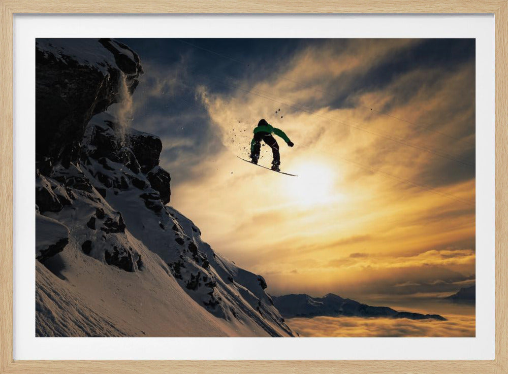Sunset Snowboarding | Poster