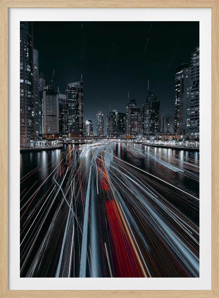 Traffic jam in the Dubai canal | Poster
