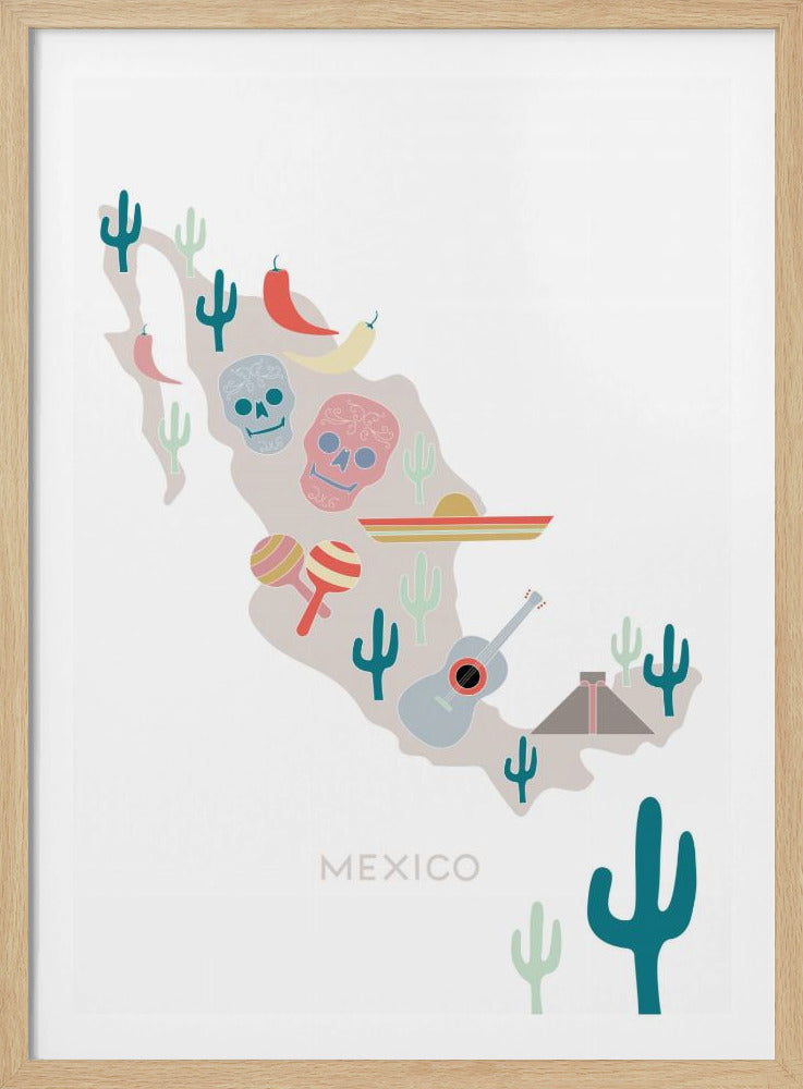 Mexico Map No 1 | Poster