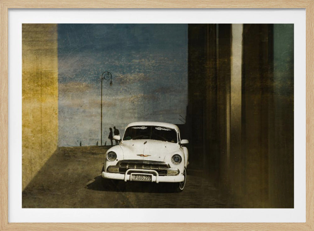 A white car in Havanna | Poster