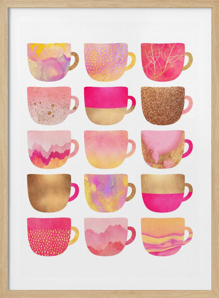 Pretty Pink Coffee Cups | Poster