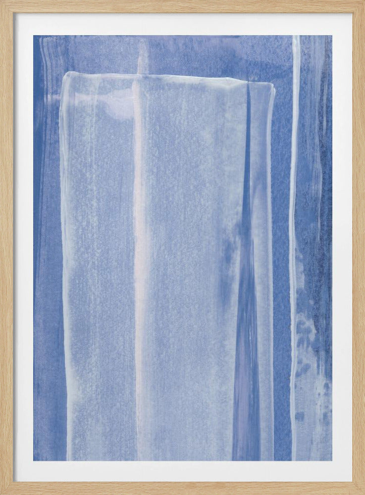 Blue With Vertical Brushstrokes | Poster