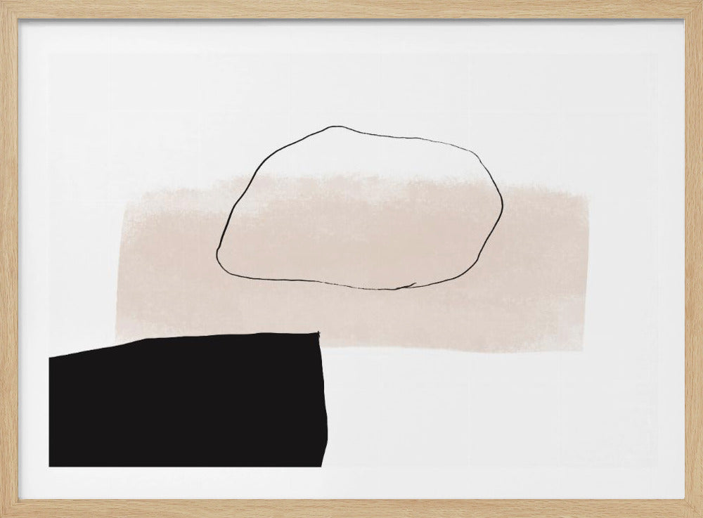 Beige Shape and Black Block | Poster