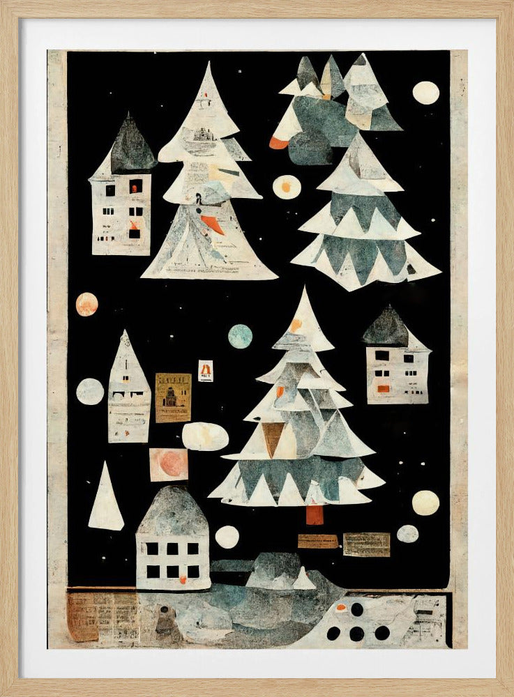 A Paper Village At Night | Poster