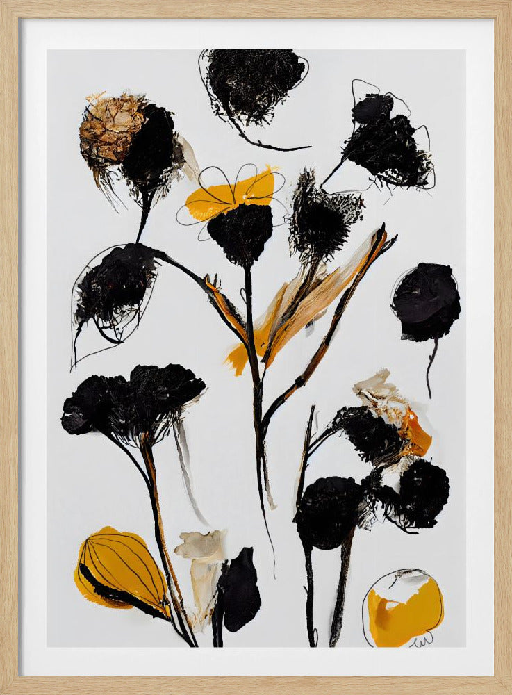 Black Dry Flowers | Poster