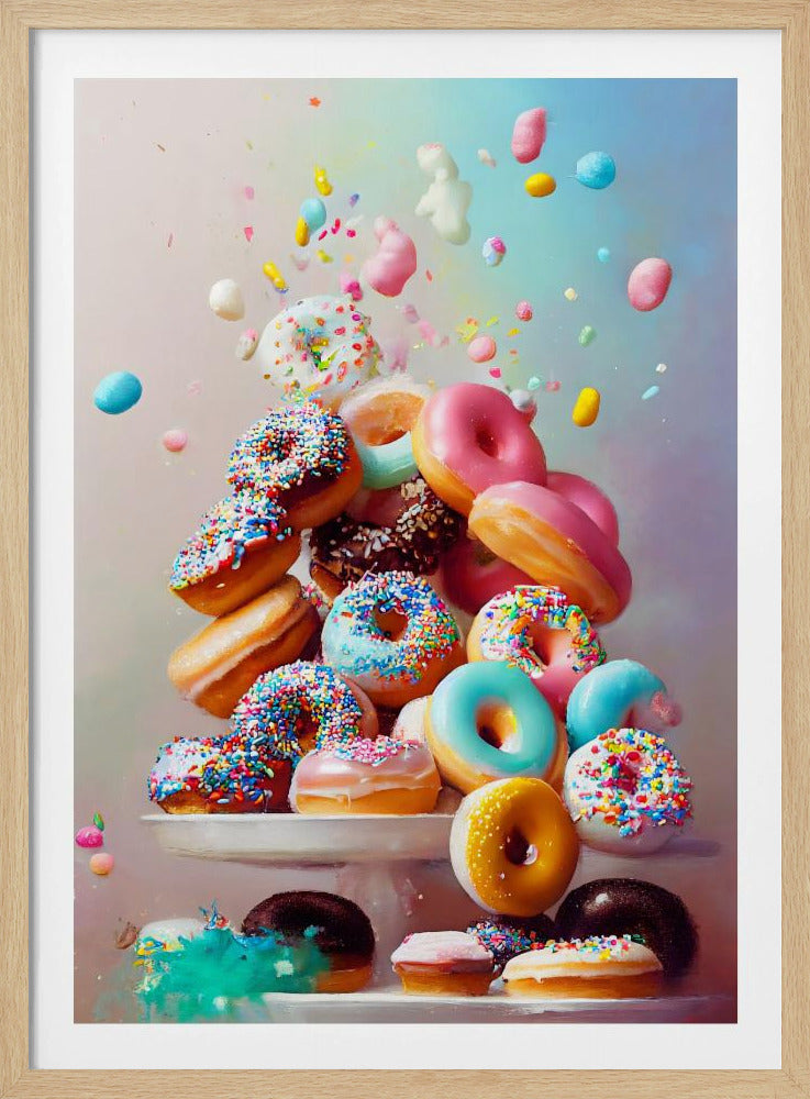Colorful Donut Cascade | Poster