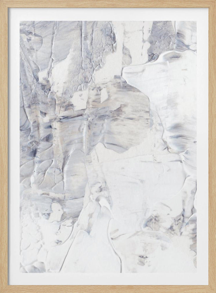 White and Gray Brushstrokes | Poster