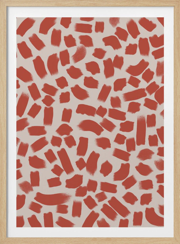 Red Brush Strokes | Poster