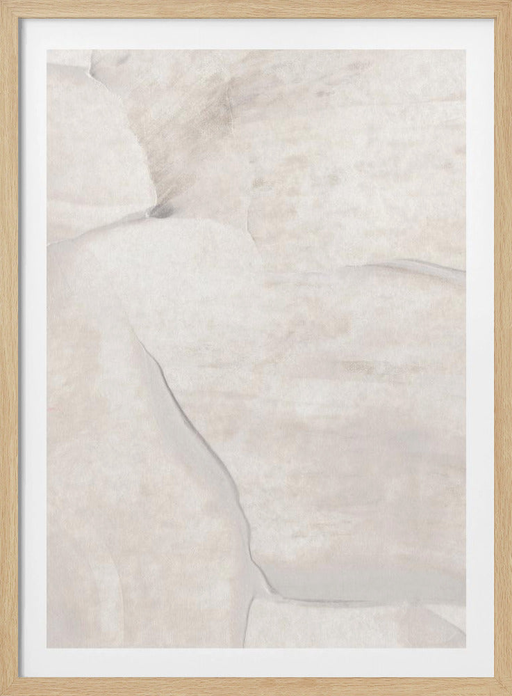 Flowing Textures In White And Cream Tones | Poster