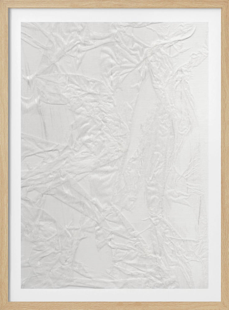 White Canvas Resembling Crumpled Paper | Poster