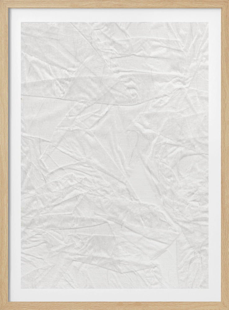 White Canvas Resembling Crumpled Paper | Poster