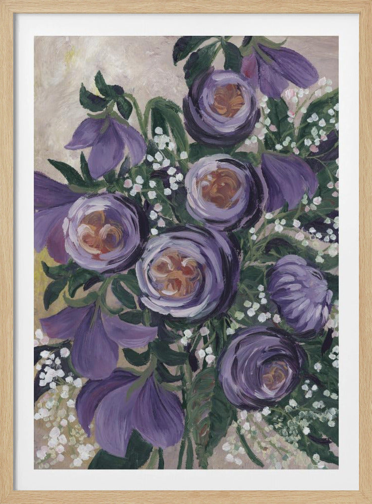 Aaliyah painterly English roses | Poster