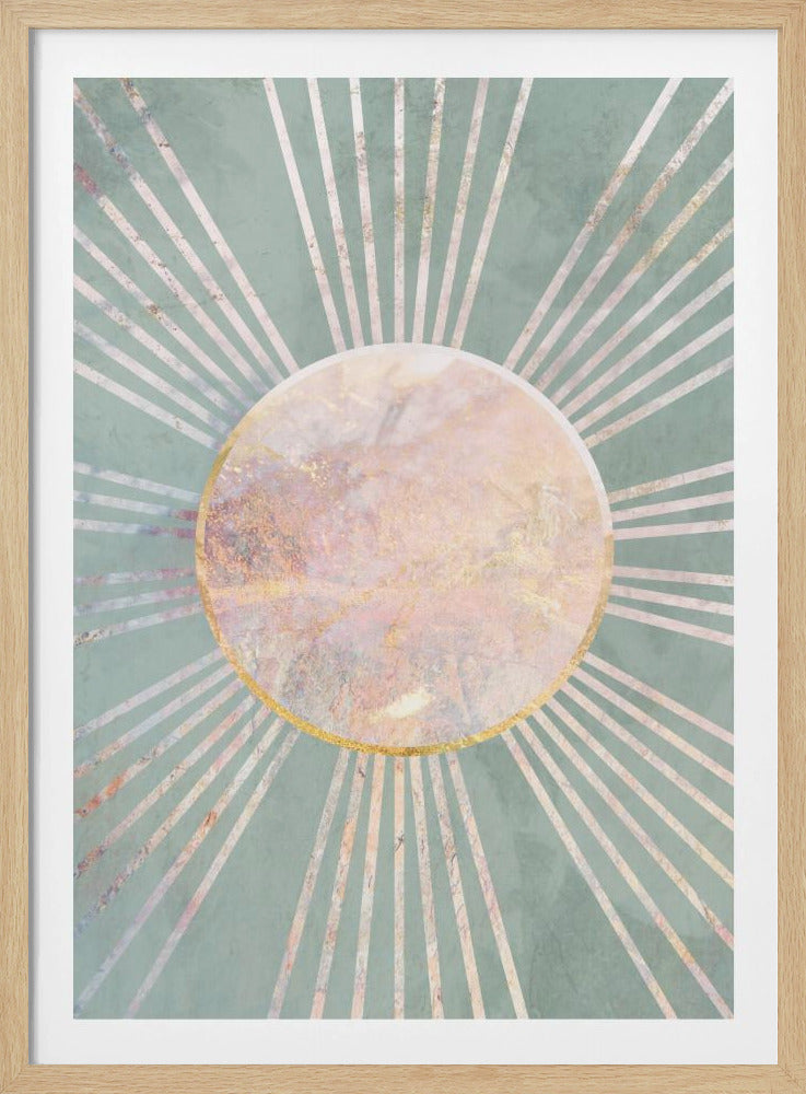 Sage Green Boho Sun Rays | Poster