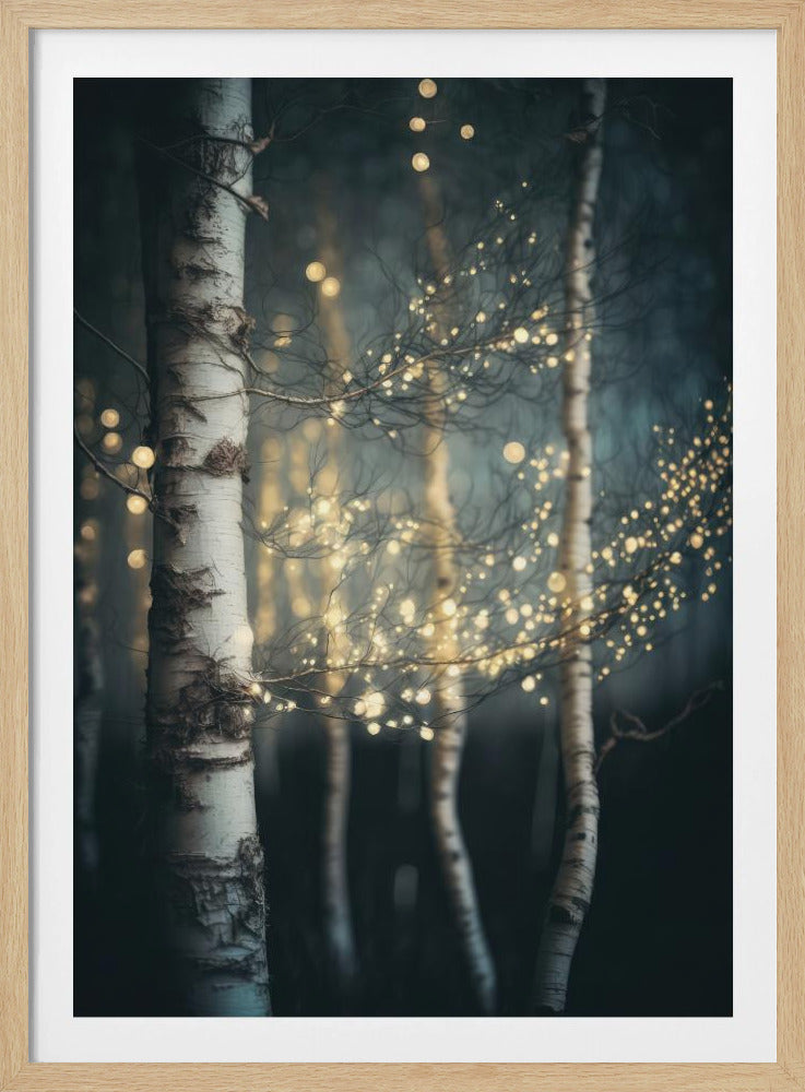Twinkling Birch Grove | Poster