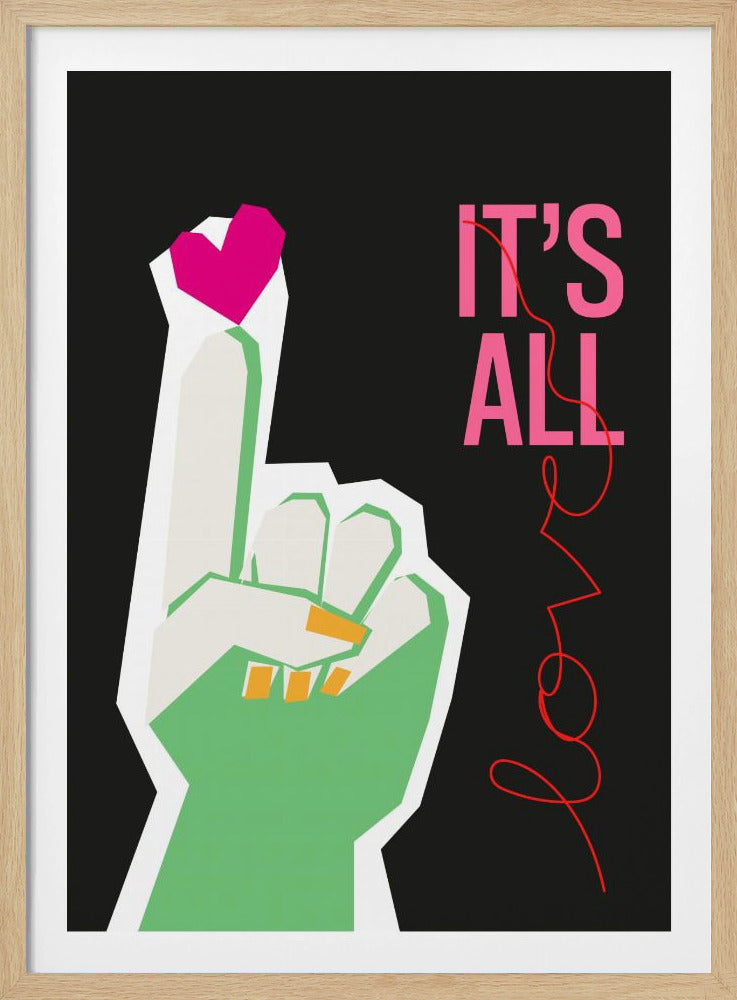 It's All Love Hand Grey | Poster