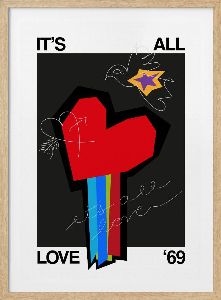 It's All Love Heart Grey | Poster