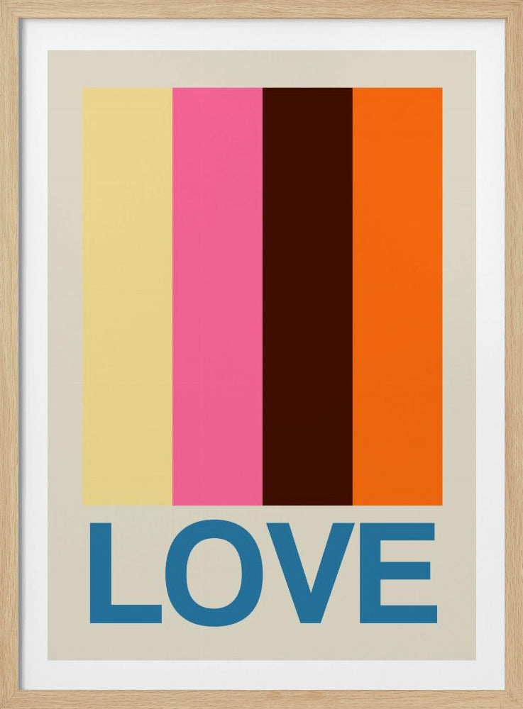 Retro Stripe LOVE Summer Fruits | Poster