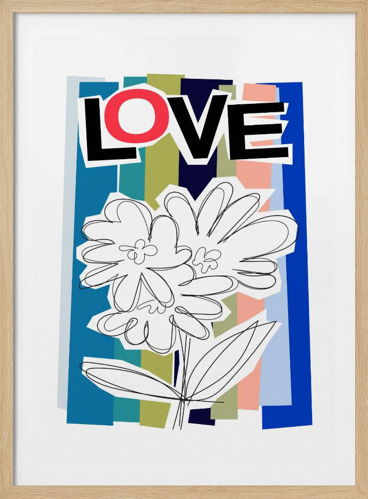 Scribble Flower Blue | Poster