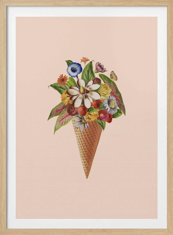 Botanical pink ice cream | Poster