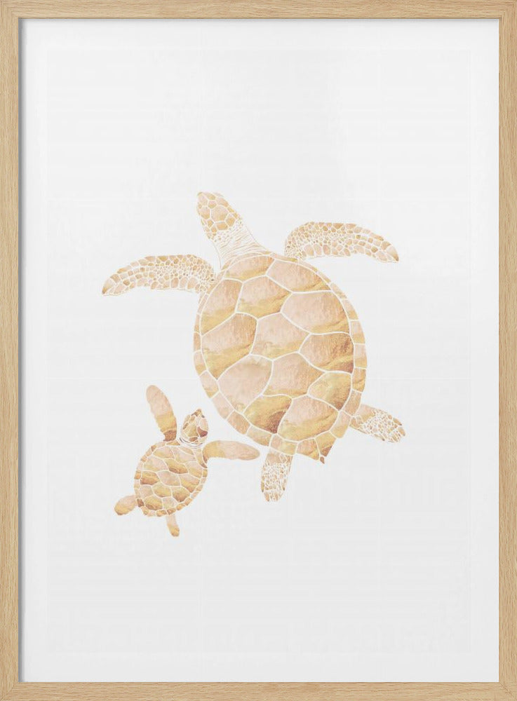 Gold white turtles | Poster