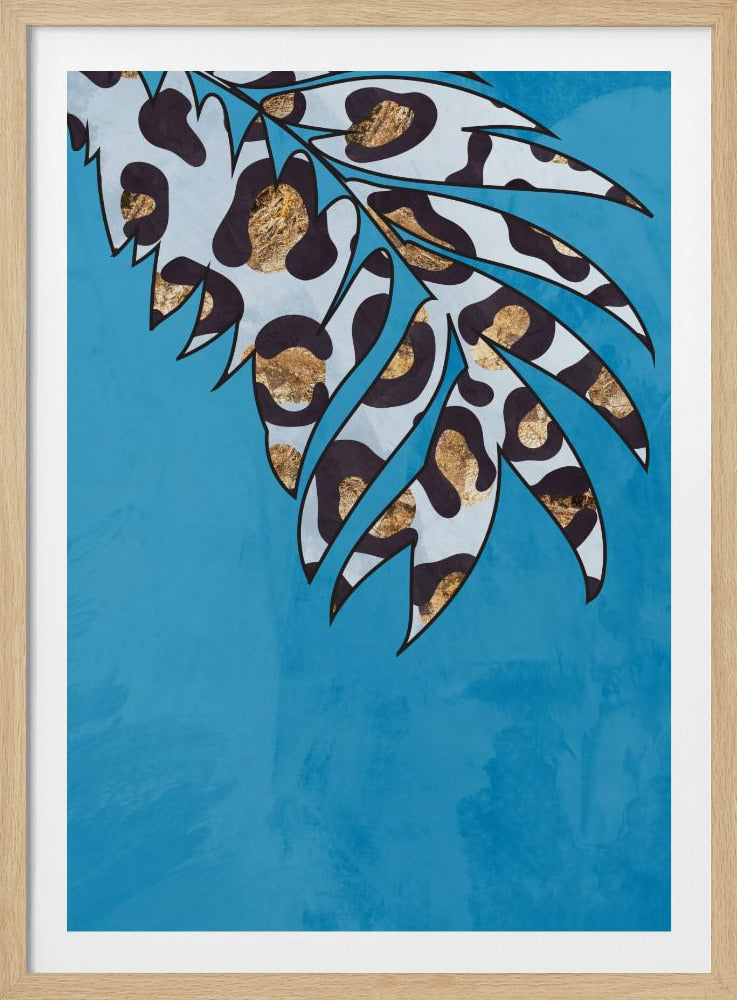 Blue leopard print animal leaf | Poster
