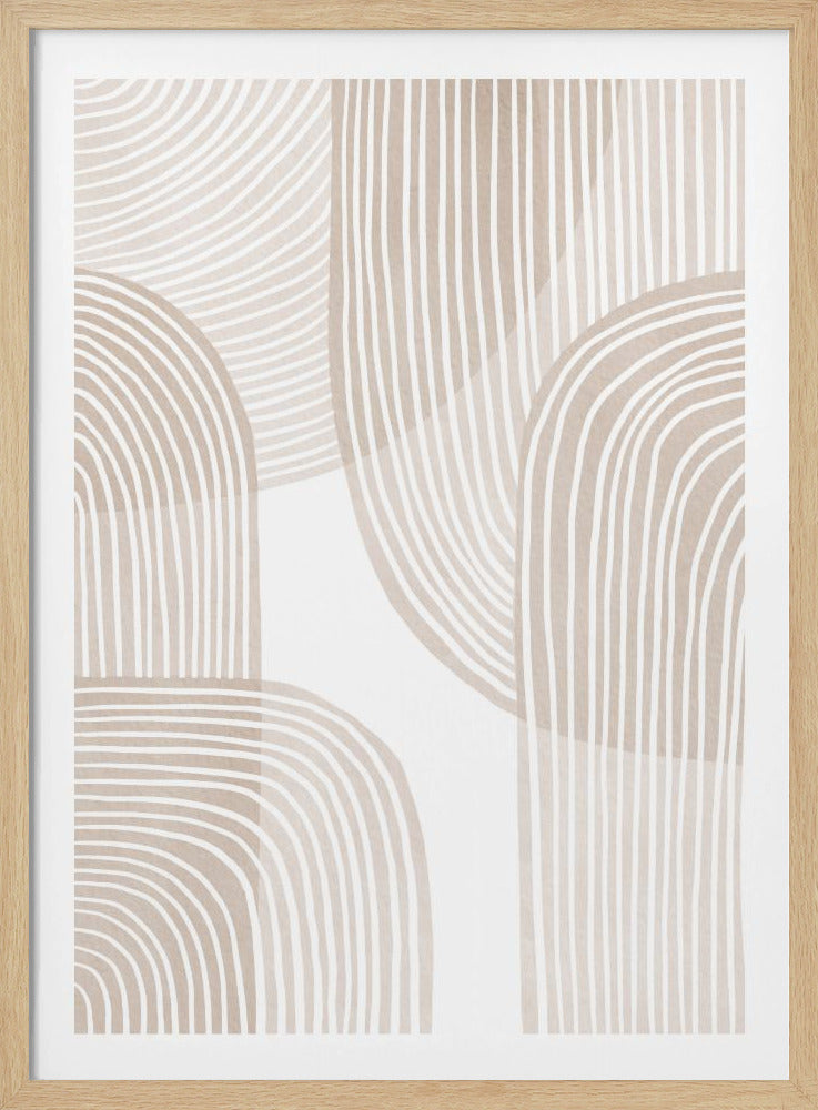 Abstract Beige Line Art | Poster