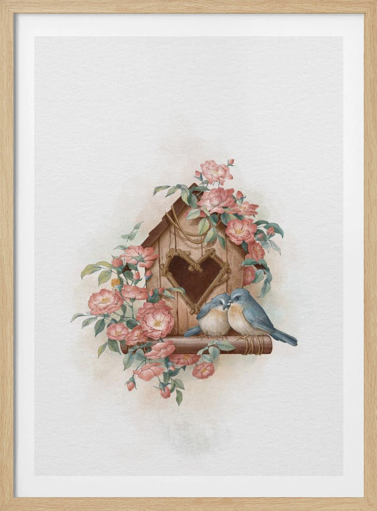 Bird House and rose | Poster