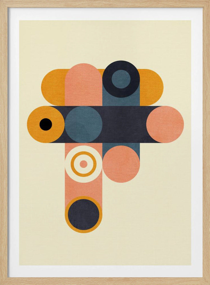 Rainbow Plus Shapes Blue Mustard8 | Poster
