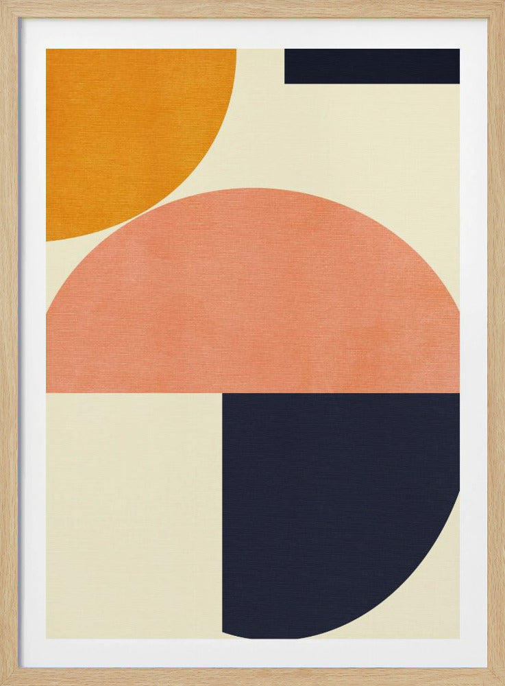 Rainbow Plus Shapes Blue Mustard2 | Poster