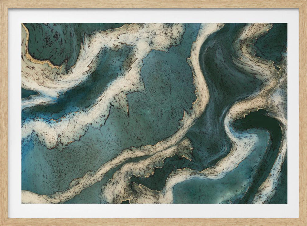 Alcohol Ink Green Gold | Poster