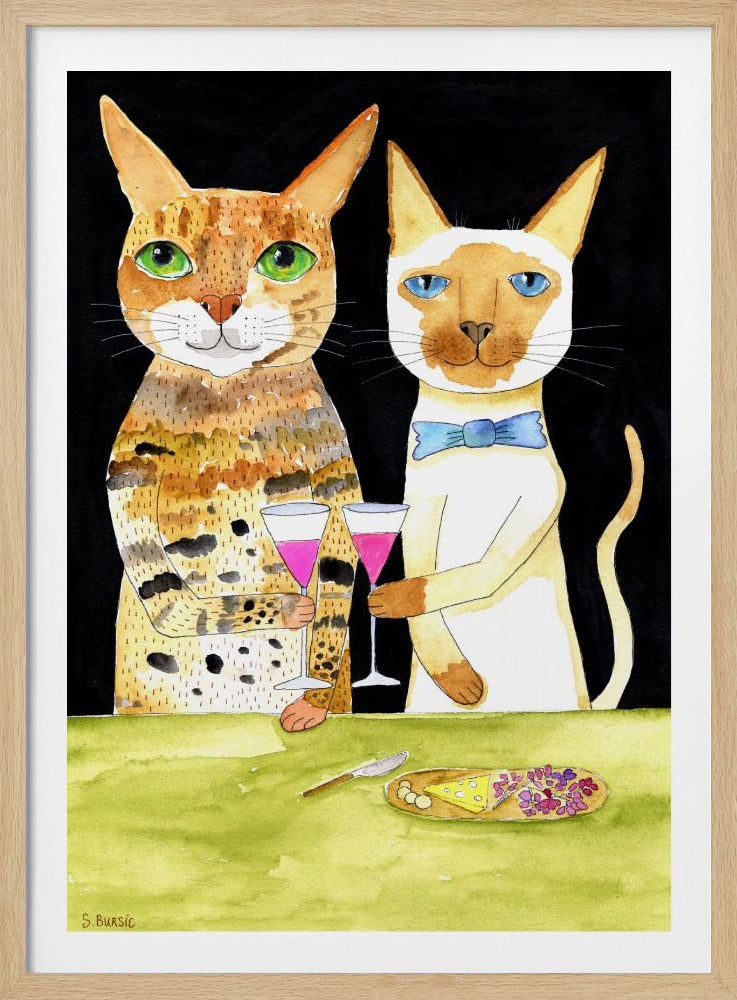 Cats Drinking Best Friends | Poster