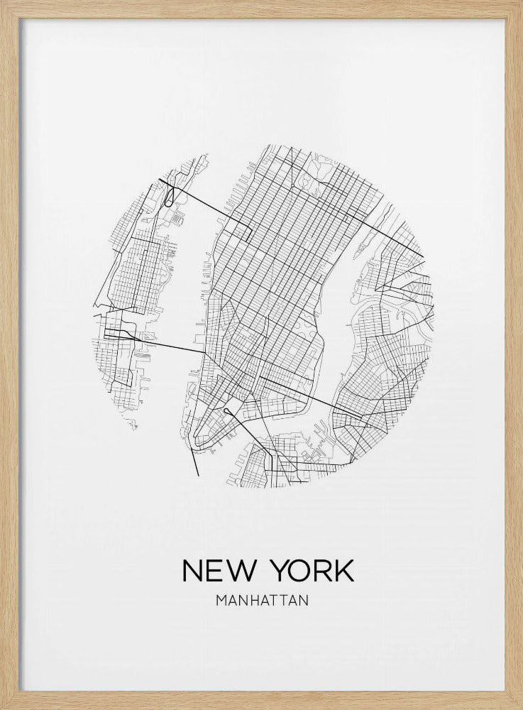 Manhattan Roads Map | Poster