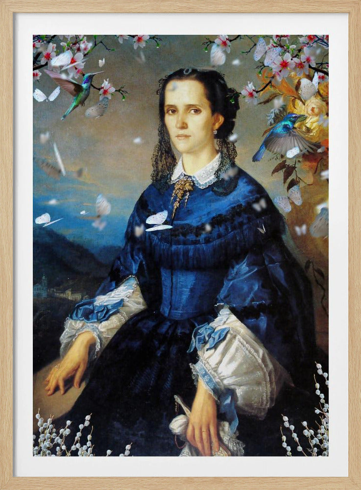 Lady Blue Hummingbird Blooms | Poster