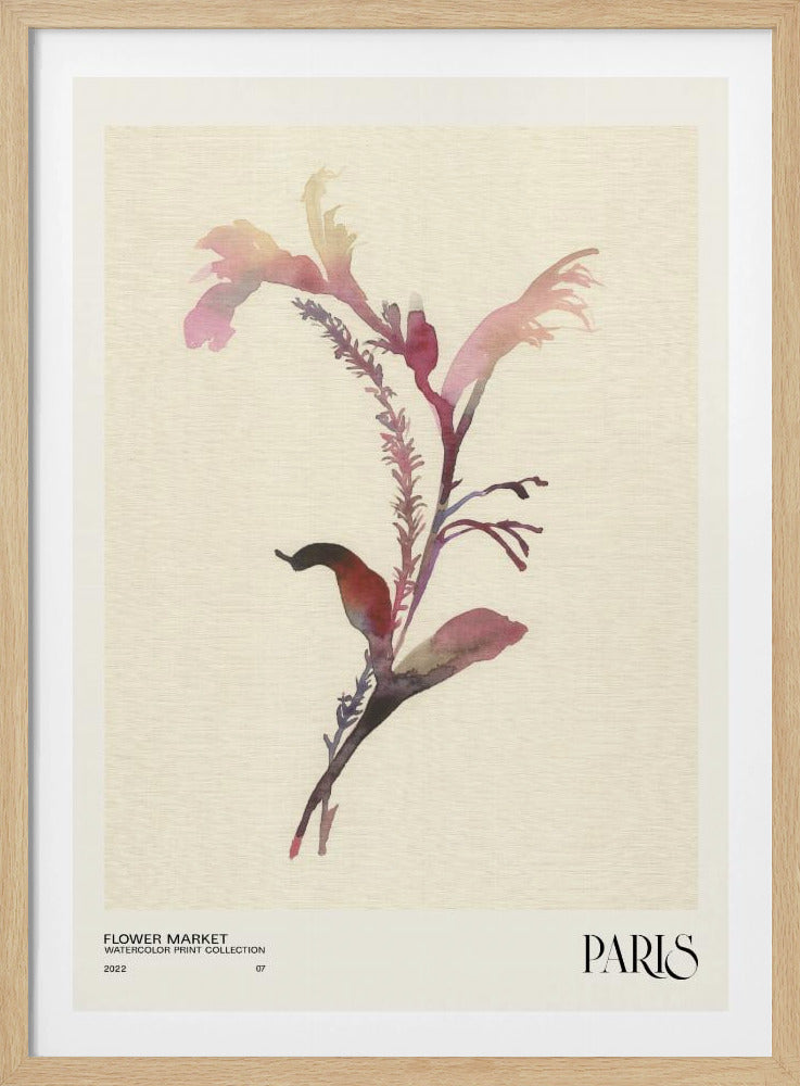 Watercolor print collection. Flower market - Paris | Poster