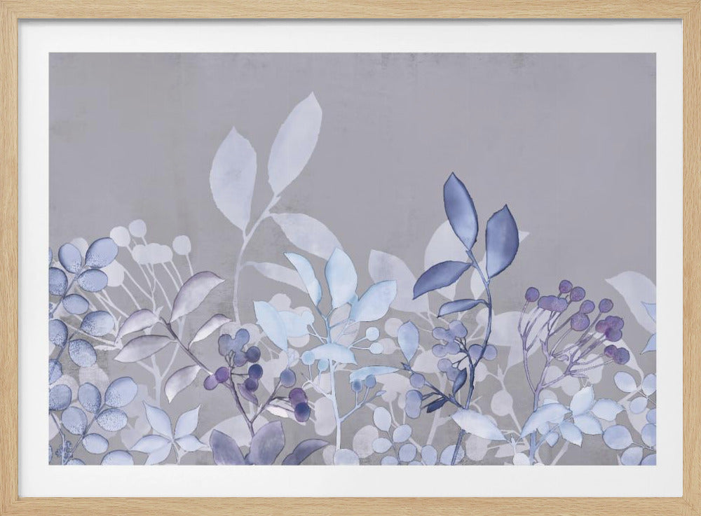Watercolor Pastel Garden Blue | Poster