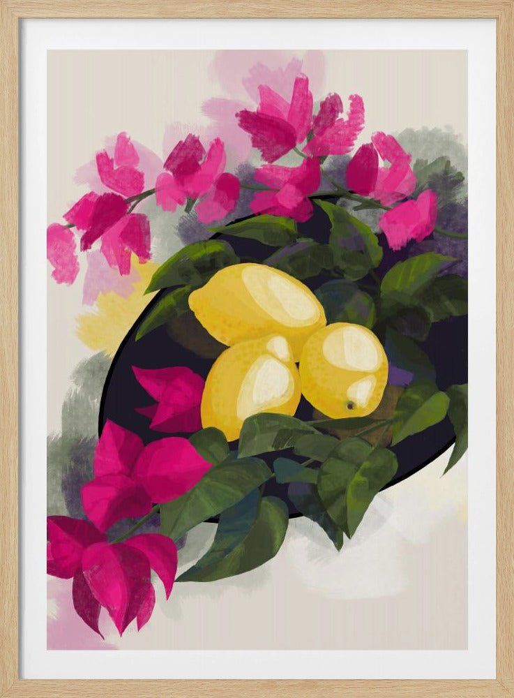 Bougainvillea and lemons | Poster