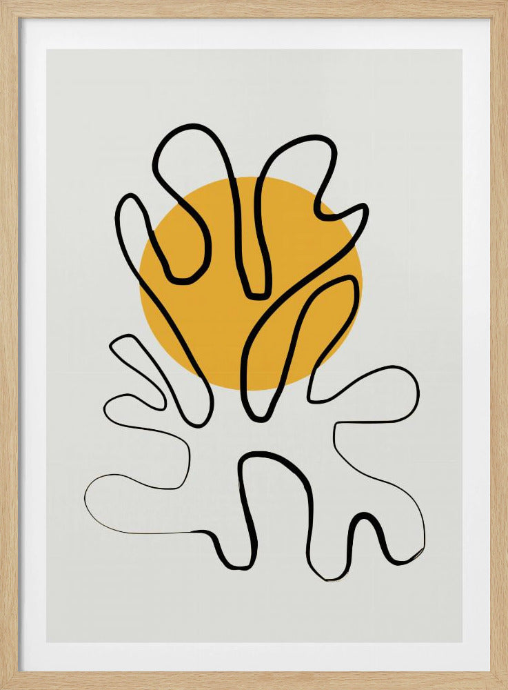 Minimalist Coral and Sun | Poster