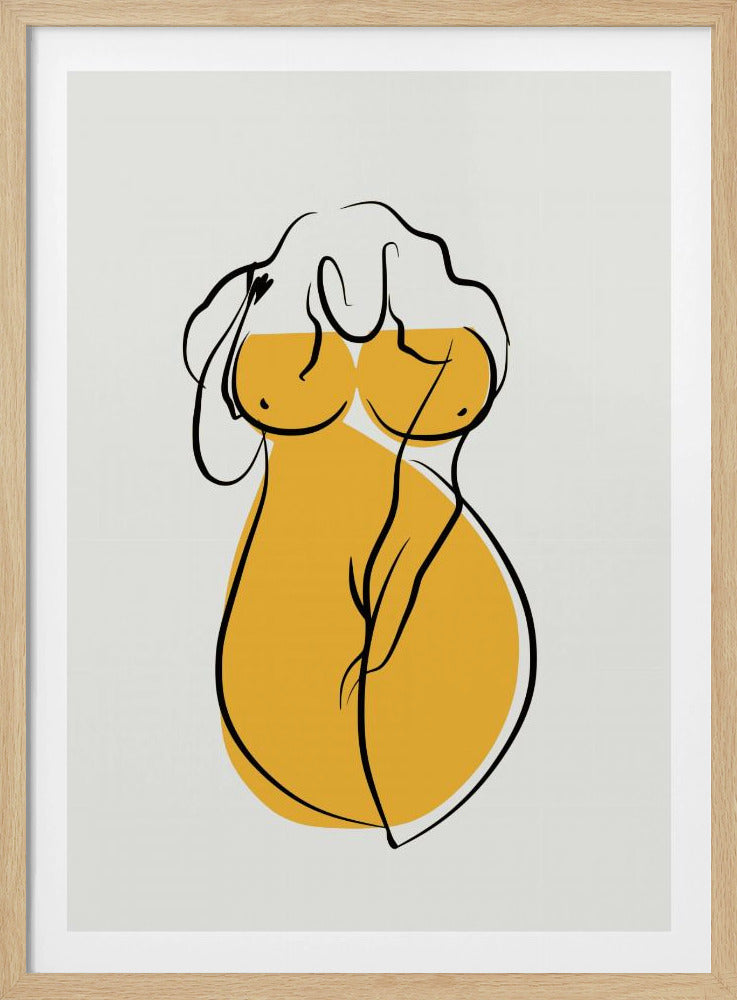 Female Form In Vibrant Yellow | Poster