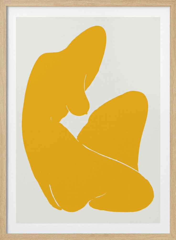 Yellow Silhouette Of A Female Figure | Poster