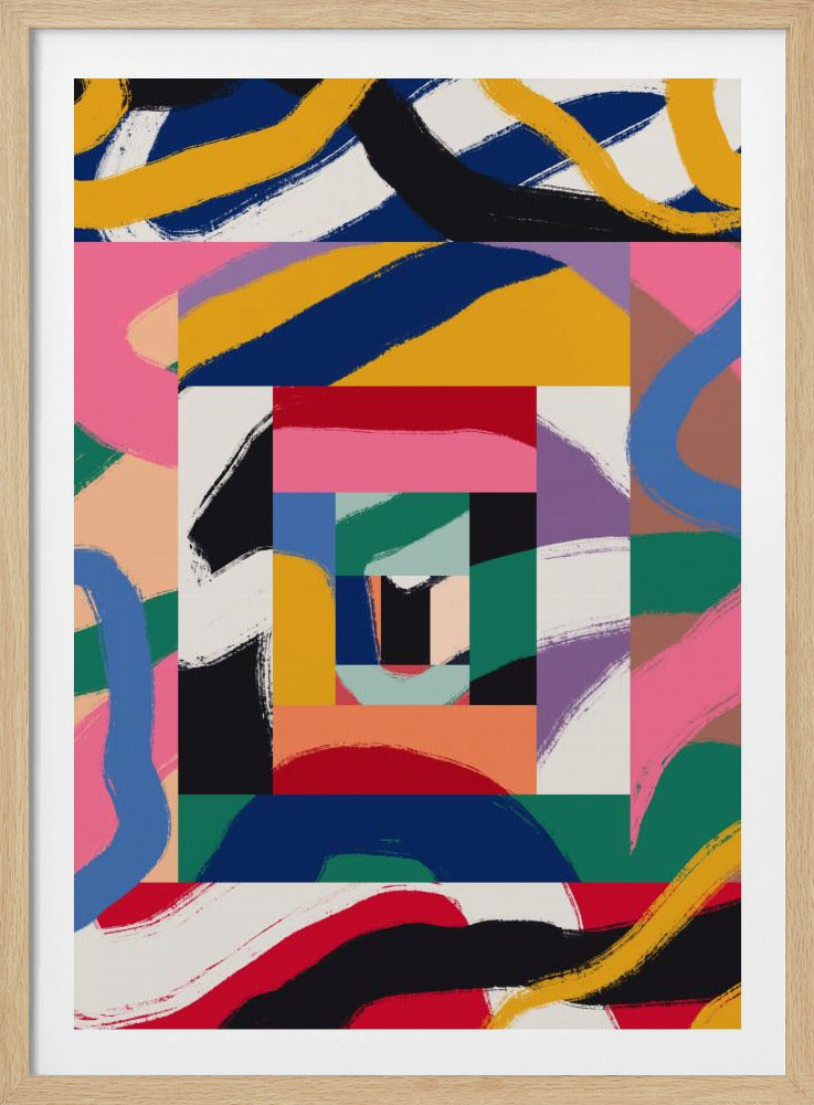 Geometric Shapes and Bold Brushstrokes | Poster