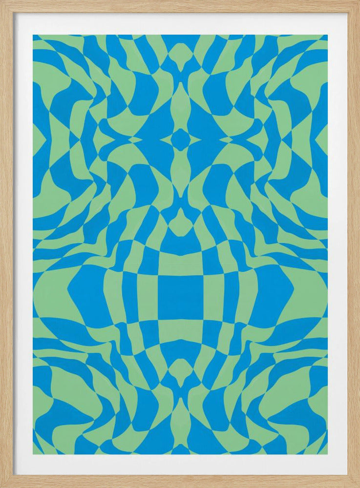 Cool Colors Warp Checkers | Poster