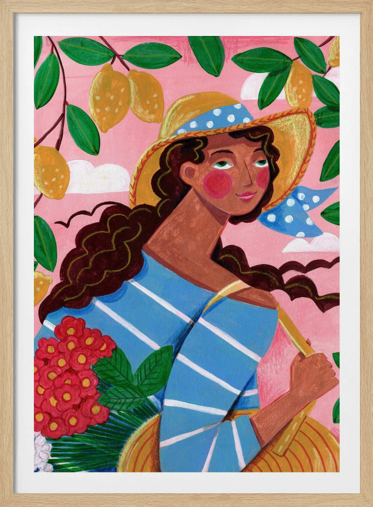 Portrait woman in Amalfi coast Italy | Poster