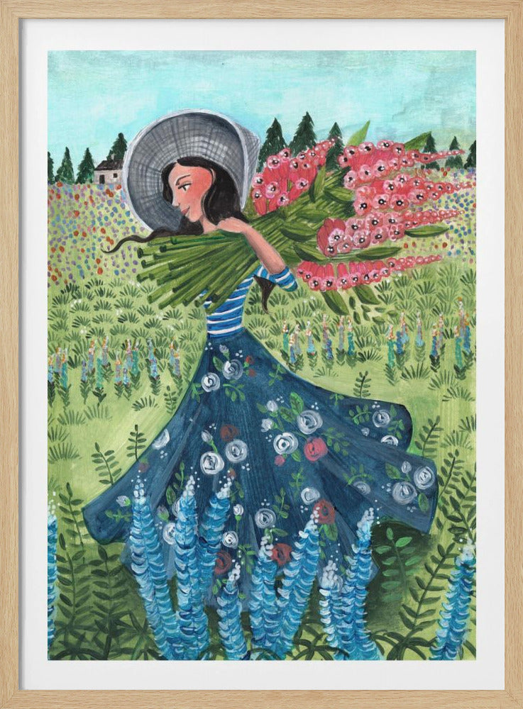 Walking with fieldflowers | Poster