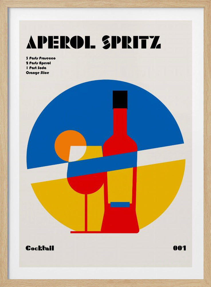 Aperol Spritz Cocktail Bauhaus Art Print | Poster