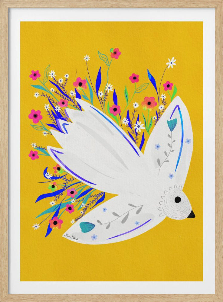 Bird in Flowers illustration | Poster