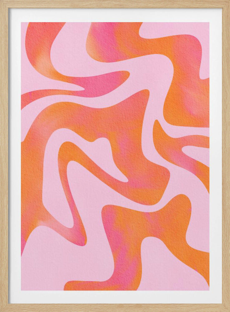 Abstract Wave in Pink | Poster