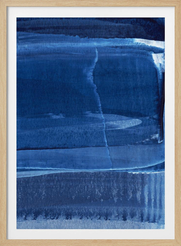 Blue Texture Flowing Vertical Lines | Poster