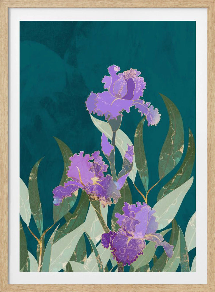 Iris Flower Turquoise | Poster