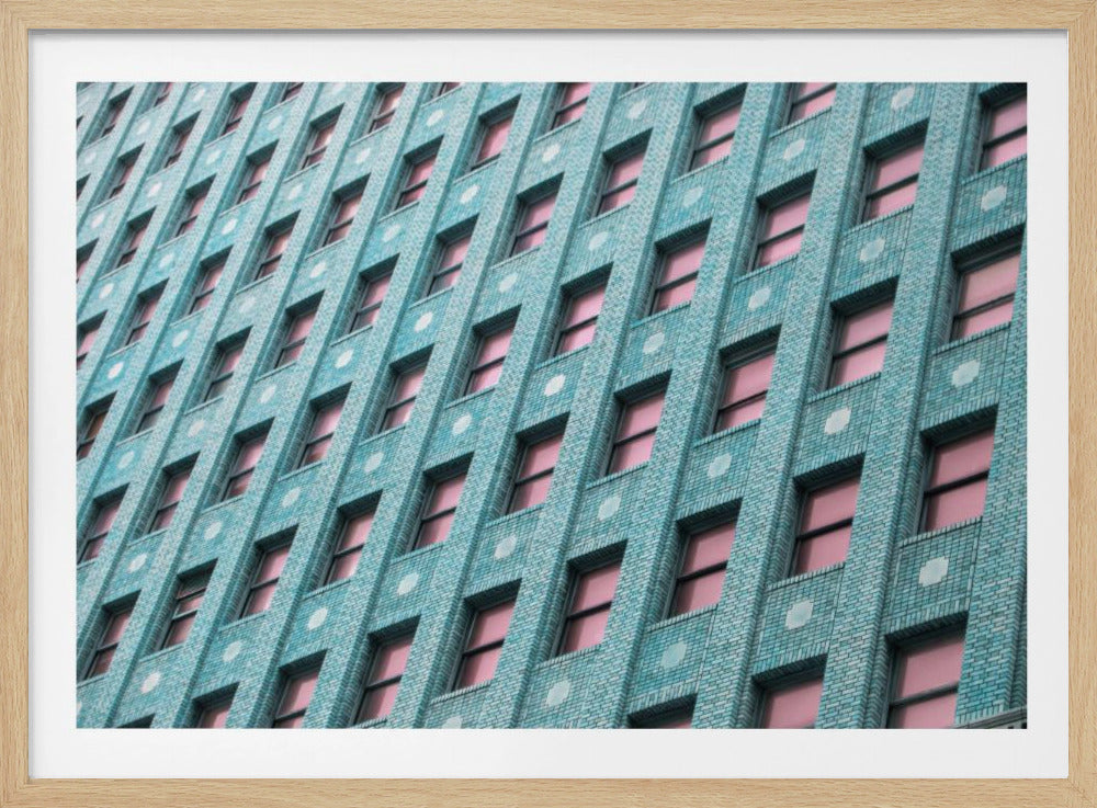 Brick Building with Pink Windows | Poster