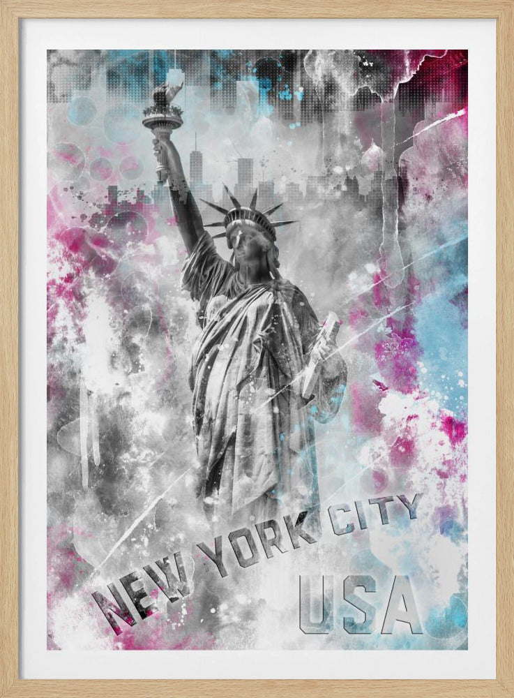 POP ART Statue of Liberty - Splashes | Poster